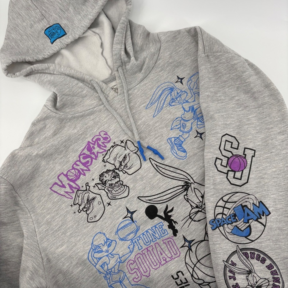 Space Jam A New Legacy Bugs‎ Bunny Tune Squad Heather Gray Hoodie Sweatshirt XXL